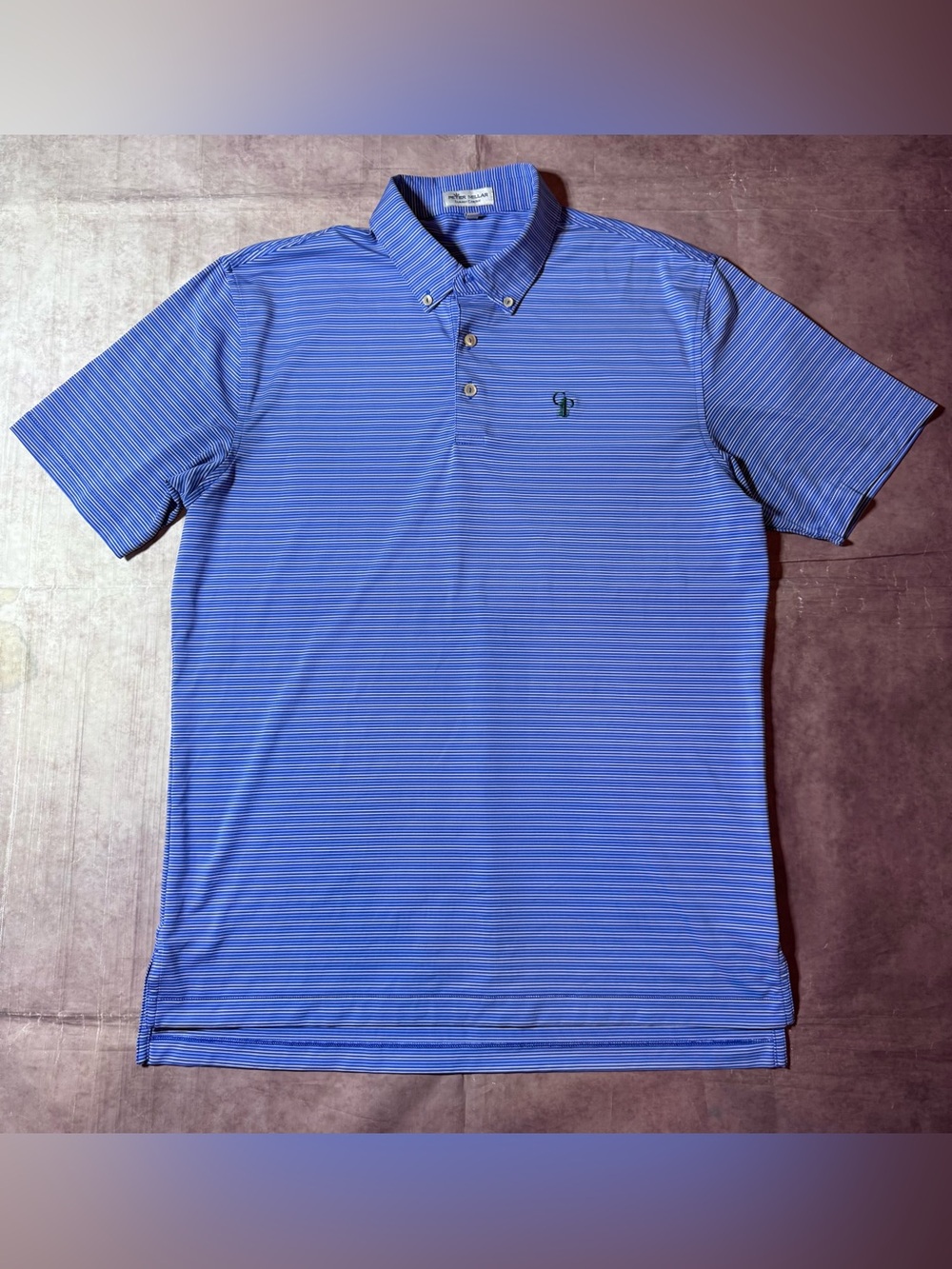 Peter Millar Summer Comfort Polo Shirt Mens Med Calusa Pines Florida Golf Club